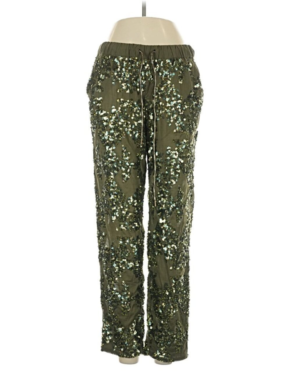 NWT Olive Green sequins J. Crew pull on pants, size 4